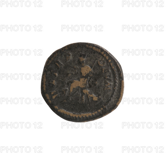 denarius, Julia Domna (ca. 160–217; Roman empress 193–211). Obverse: IVLIA AVGVSTA — bust of Julia facing right, pearl border. Reverse: MATER DEVM — Cybele seated on a throne facing left, holding a branch in her right hand, resting her left hand on a tympanum and holding a scepter; lions seated on either side of the throne, pearl border. Date: 198–209. Culture: Roman Empire (27 BC–476). Origin: Rome. Medium: silver coin. Dimensions: diam. 18.5–19.5 mm; weight 3.35 g.
