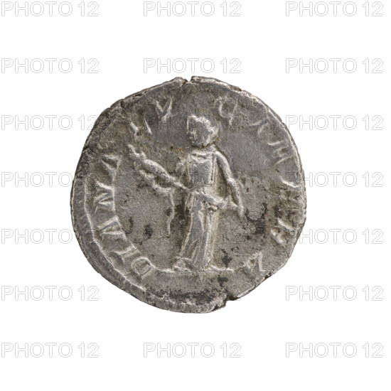Denarius, Caracalla (188–217; Roman emperor 198–217), Julia Domna (ca. 160–217; Roman empress 193–211) — 211–217, Rome, Roman Empire (27 BC–476). Obverse: IVLIAPIA FELIX AVG — bust of Julia Domna facing right, pearl border. Reverse: DIANA LV CIFERA — Diana standing straight, head turned left, holding a lit torch in both hands, pearl rim. Coin; diameter 17.5–18.0 mm; weight 2.45 g.