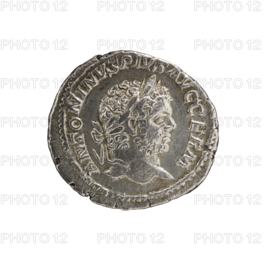 Denarius, Caracalla (188–217; Roman emperor 198–217). Obverse: ANTONINVS PIVS AVG GERM — head of Caracalla with laurel wreath facing right; pearl border. Reverse: LIBERAL AVGVIII — Liberalitas standing facing forward, head turned left, holding an abacus in his right hand and a cornucopia in his left; pearl border. Date: 213–217. Roman Empire (27 BC–476). Coin; diameter 17.5–19.0 mm; weight 2.70 g.
