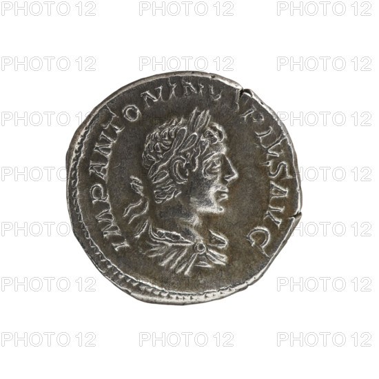 Denarius, Elagabalus (reigned 218–222). Obverse: Bust of Elagabalus with laurel wreath and paludamentum facing right, pearl rim, inscribed IMPANTONINVSPIVSAVG. Reverse: Fortuna standing upright, head turned left, holding a rudder on a sphere in her right hand and a cornucopia in her left, pearl rim. Dated 220–222. Roman Empire (27 BC–476). Rome. Coin; diameter ~18.5–19.5 mm; weight 3.00 g.