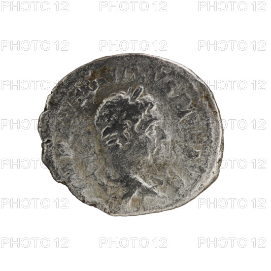 Denarius, Elagabalus (Roman emperor, 218–222). Obverse: IMP ANTONINVS PIVS AVG — Bust of Elagabalus with laurel wreath and paludamentum facing right, pearl border. Reverse: PAX AVGVSTI — Pax walking left, holding a branch in her right hand and a scepter in her left, pearl border. 220–222 CE. Roman coin; diameter 18.0–20.0 mm, weight 2.93 g.