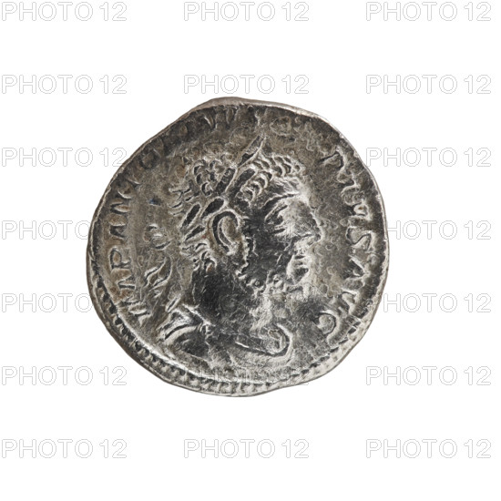 Denarius, Elagabalus (reigned 218–222 CE), Roman Empire, c. 220–222. Obverse: Bust of Elagabalus with laurel wreath and paludamentum facing right; legend 'IMP ANTONINVS PIVS AVG'; pearl border. Reverse: Elagabalus wearing laurel wreath and long robe standing left, holding a patera above an altar in his right hand and a club in his left; a bull lies behind the altar; a star in the upper left field; legend 'INVICTVS SACERDOS AVG'; pearl border. Coin; diameter ~17.0–17.5 mm; weight 3.00 g.