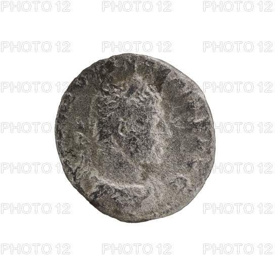 Denarius of Elagabalus (reigned 218–222 CE), Roman Empire, 220–222. Obverse: Bust of Elagabalus with laurel wreath and paludamentum facing right, with pearl border; legend IMP ANTONINVS PIVS AVG. Reverse: Elagabalus wearing a laurel wreath and long robe, standing left, holding a patera above an altar in his right hand and a club in his left; a bull lies behind the altar, a star in the left field, with pearl border; legend INVICTVS. Coin (Rome), diameters 17.0 mm and 18.5 mm, weight 2.95 g.