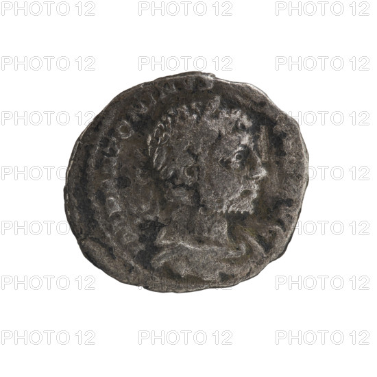 Denarius of Elagabalus (reign 218–222), Roman Empire, 221. Obverse: Bust of Elagabalus with laurel wreath and paludamentum facing right, pearl border; inscription 'IMP ANTONINVS PIVS AVG.' Reverse: Elagabalus wearing a laurel wreath and a long robe stands facing left, holding a patera above an altar in his right hand and a club in his left; star in left field, pearl border; inscription 'PM TR P IIII COS III PP.' Coin: diameter ~17–19 mm, weight 2.53 g.