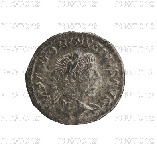 Denarius of Elagabalus (reign 218–222 CE). Roman Empire, 221 CE. Obverse: Bust of Elagabalus wearing a laurel wreath and paludamentum, facing right; inscription IMP ANTONINVS PIVS AVG; pearl border. Reverse: Providentia standing left, holding a staff above a sphere at her feet in her right hand and a cornucopia in her left; inscription PM TR P IIII COS III PP; pearl border. Coin (silver), diameter ~17–18 mm, weight 3.05 g.