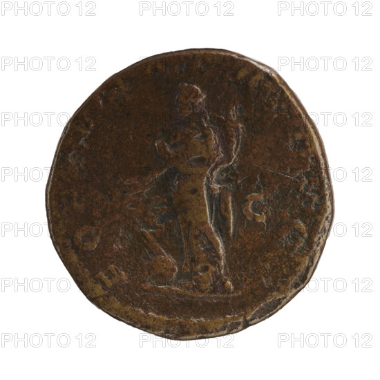 Sestertius of Elagabalus (reigned 218–222). Obverse: IMP CAES M AVR ANTONINVS — Bust of Elagabalus with laurel wreath and paludamentum facing right, pearl border. Reverse: FORTVNA REDVCI — Fortuna standing facing left, holding a rudder on a sphere in her right hand and a cornucopia in her left, SC on her sides, pearl border. Date: 218–222. Roman Empire. Coin; diameter ~29.5–30.0 mm; weight 22.65 g.