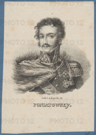 Portrait of Prince Józef Poniatowski; graphic artist Waclaw Lasocki (1837–1921); subject: Józef Antoni Poniatowski (1763–1813) — iconography; portraits, male portraits, busts; Poland; ca. 1830; graphic print; dimensions: height 9.3 cm, width 8.2 cm (another size given: height 13.3 cm, width 9.4 cm).