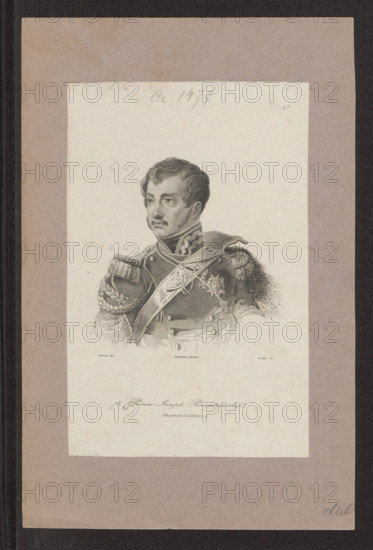 Portrait of Prince Józef Poniatowski; artists: Goulu, Ferdinand Sébastien (1796–1848?) and Vernier, Paul-Barthélémy (1830–1861), publisher: Lemaitre, Augustin François (1797–1870), engraver: Lasocki, Waclaw (1837–1921); subject: Józef Antoni Poniatowski (1763–1813); type: graphic/print, Polish/French graphics; genres: iconography, male portrait, bust; date: 1840; place: Paris; dimensions: height 16.5 cm, width 10.7 cm.