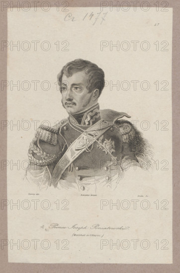 Portrait of Prince Józef Poniatowski; Goulu, Ferdinand Sébastien (1796-1848?), graphic artist; Vernier, Paul-Barthélémy (1830-1861), graphic artist; Lemaitre, Augustin François (1797-1870), publisher; Lasocki, Waclaw (1837-1921); Poniatowski, Józef Antoni (1763-1813) — iconography; portraits, male portraits; Polish, French graphics; busts; 1840; Paris; graphics; height 16.5 cm, width 10.7 cm