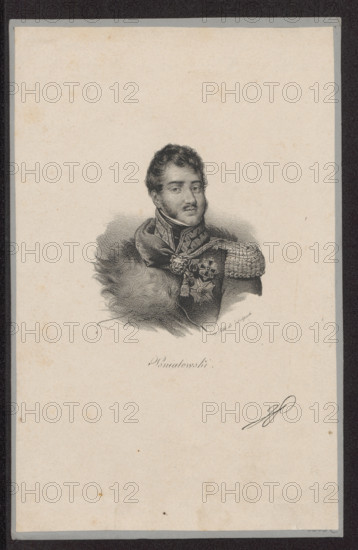 Portrait of Prince Józef Poniatowski; François Séraphin Delpech (1778–1825), graphic artist and lithographic workshop (Paris; fl. ca. 1820–1870), publisher; Waclaw Lasocki (1837–1921). French graphic print, before 1825. Subject: Józef Antoni Poniatowski (1763–1813), male portrait/bust; includes Order of the Legion of Honor. Materials/format: lithograph/print. Dimensions: 12.5 × 7.7 cm (image); 22.2 × 14.2 cm (sheet).
