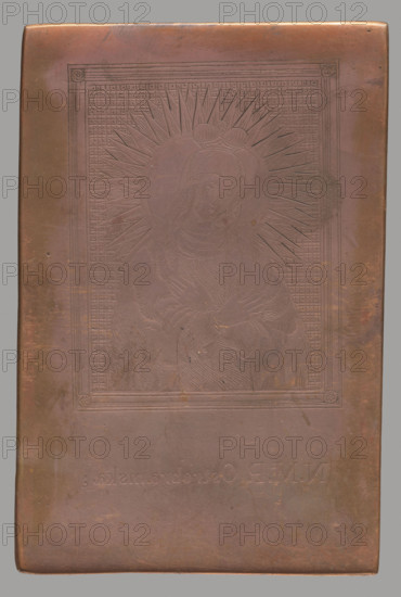 Recto: Putti and attributes of science; verso: Putti and attributes of science. Maker: Stanislaw Pczycki (ca. 1769–1844), graphic artist. Title/subject: Our Lady of the Gate of Dawn (painting). Date: 1750–1820. Medium: graphic matrix/graphic plate (engraving). Dimensions: height 9.4 cm, width 6.2 cm. Inscriptions: Recto: NMP Ostrobramska.