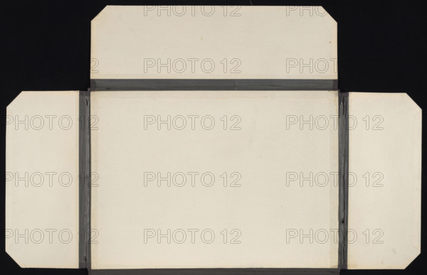 Cardboard portfolio finished with canvas and gilding made for the album Monumenta Regum Poloniae Cracoviensia; graphic portfolio, ca. 1900; height 74 cm, width 55 cm.