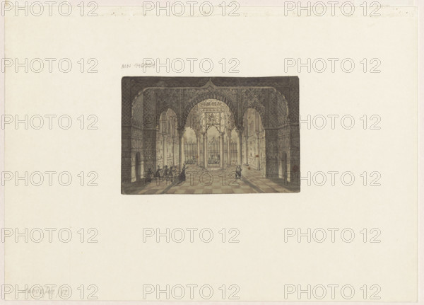 Interior of the Turkish palace; Griegorij Griegorievich Czernitsov (1801–1865), draughtsman; orientalism; palaces; Turkey; palace interiors; Russian drawing, 1821–1865; drawing; height 10 cm, width 15 cm