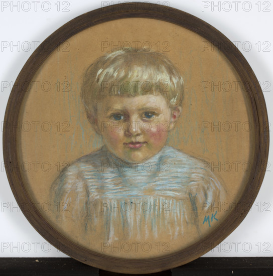 Portrait of a Child, K., M., painter, Kozniewska, Maria (1875–1968), painter, Ostrowski, Wladyslaw, portraits of children, portraits, Poland, children, after 1900, pastel