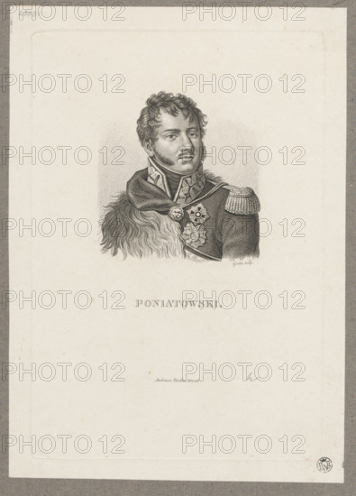 Portrait of Prince Józef Poniatowski; publisher: Ambroise Tardieu (1788–1841); graphic artist: Charles Aimé Forestier (1789–post 1827); subject: Józef Antoni Poniatowski (1763–1813), Napoleonic era (1799–1815) — iconography; portrait; orders; busts; French graphic; 1818, France; graphic print; dimensions: 22.5 × 15.3 cm; 25 × 17.8 cm