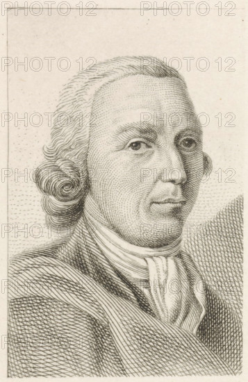 Portrait of Pieter Barbiers, print, Portrait of the artist Pieter Barbiers (I)., printmaker: Jacob Ernst Marcus, Amsterdam, 1817, paper, engraving, etching, etching and stippelets, print from a plate partially covered with paper, height 117 mm x width 97 mm, Later state of the entire print used in: Roeland van Eynden, Adriaan van der Willigen, Geschiedenis der vaderlansche schilderkunst, sedert de helft der XVIII eeuw. Haarlem, A. Loosjes, Pz from vol. 3: Wed. A. Loosjes, 4 vols., 1816-40., Person, Pieter Barbiers (I), A close-up engraved portrait of a man shown from the shoulders up, facing slightly to his right, with detailed linework and crosshatching defining his facial features, eyes, nose, and lips; he has a high forehead and hair styled back with curled side locks, wearing a high-collared garment and a loosely tied neckcloth, all rendered in fine monochrome strokes on a light textured background.