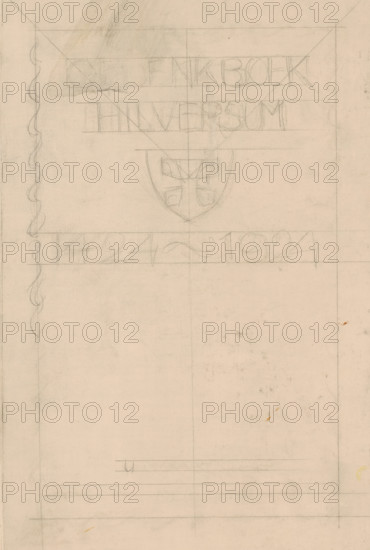 Dossier regarding the Memorial Book Hilversum 1424-1924, drawing, letter, photograph, document, Collection of 70 different documents regarding the publication of the Memorial Book Hilversum 1424-1924, a publication issued on the occasion of the five hundredth anniversary of Hilversum as an independent municipality. RWP de Vries Jr., himself a resident of Hilversum, provided the illustrations (such as decorative initials and closing vignettes) and the binding decoration. The file contains, among other things, several chapters with notes and drawings, publications, correspondence, drawings and photographs., draftsman (artist): Reinier Willem Petrus de Vries (1874-1953) (signed by artist), Hilversum, maker: various makers, 1923 - c. 1925, various manufacturers, draftsman (artist), writer (clerical worker), paint (coating), materials by function, paper, ink, pencil, deck paint, writing (processes), typewriting, printing, photography, photochemical processes, pen, brush, height 349 mm x wid...