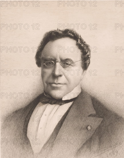 Portrait of Emile Masquelier, alderman of Mons, print, printmaker: Auguste Danse, 1889, paper, chine collé, etching, intaglio printmaking technique, height 267 mm x width 211 mm, Person, Emile Albert André Martin Joseph Masquelier, historical person, - historical person, portrayed alone, A detailed engraved portrait of a man from the chest up, showing a high forehead with wavy dark hair, round spectacles perched on his nose, and a composed expression with closed lips; he wears a white shirt with a high collar, a dark bow tie, and a dark jacket with visible lapels and a circular pin on one side, all rendered with fine line shading on a plain textured background.