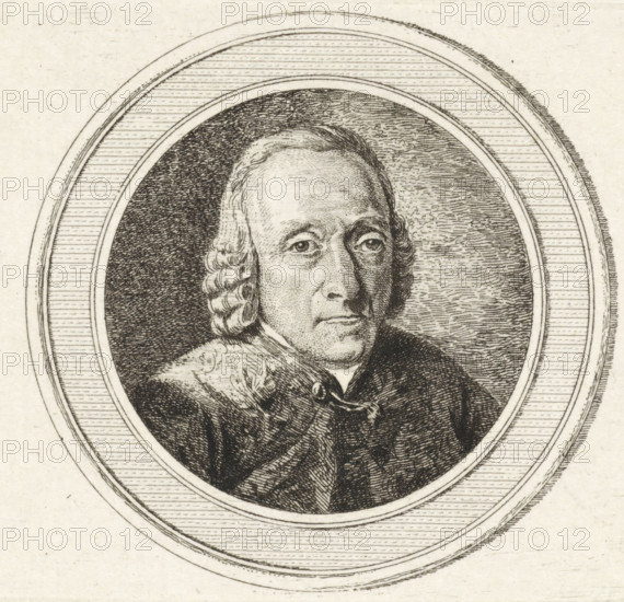 Portrait of Hendrik Busserus, print, Portrait of the art collector Hendrik Busserus., printmaker: Reinier Vinkeles (I), Amsterdam, 1781 - 1816, paper, etching, engraving, height 66 mm x width 74 mm, Person, Hendrik Busserus, A detailed engraved portrait of a man shown from the shoulders up inside an oval frame, with finely hatched shading filling the background and the frame itself; the man has curled hair styled in rows, a high forehead, and a composed facial expression with visible eyes, nose, and mouth, wearing a textured cloak with a visible clasp and collar; the engraving lines vary in density to create shadows and contours on the face, clothing, and circular border, and the overall image is rendered in monochrome on a light paper background.