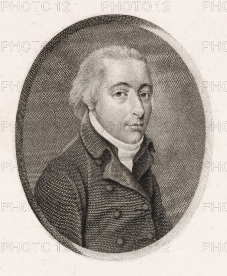 Portrait of Samuel Iperuszoon Wiselius, print, Portrait of the statesman and poet Samuel Iperuszoon Wiselius., printmaker: Reinier Vinkeles (I), Amsterdam, 1785 - 1796, paper, etching, engraving, height 163 mm x width 118 mm, Later state print presumably used as a book illustration in: Kok, Jacobus. Vaderlandsch woordenboek : met kaarten, platenen en porttraitten. Amsterdam: Johannes Allart, 1785-1796., Person, Samuel Iperuszoon Wiselius, An engraved oval portrait of a man shown from the chest upward, rendered in fine crosshatching; he has light-colored, swept-back hair and a clean-shaven face with a calm expression and slightly raised eyebrows; he wears a high-collared shirt with a cravat and a double-breasted coat with visible buttons; the oval frame and densely hatched background contrast with the lighter, textured paper surrounding the portrait.