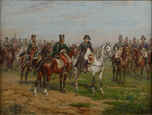 Meissonnier, "Remise par l'Empereur Napoléon Ier d'une croix de la Légion d'honneur sur le champ de bataille"