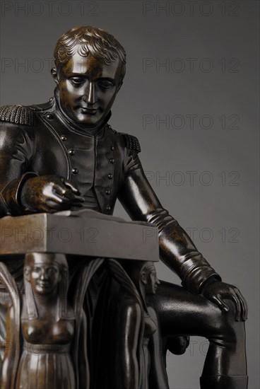 Moutony, "L'Empereur Napoléon Ier assis à une table, étudiant une carte de l'Europe" (détail)