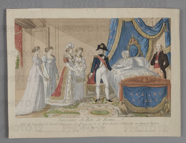 Estampe de la naissance du fils de Napoléon 1er