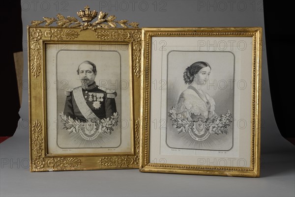 Portaits de Napoléon III et de l'Impératrice Eugénie