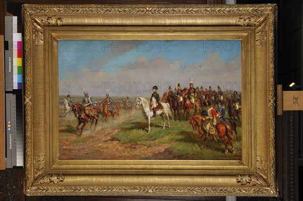 Raymond Desvarreux "Hussards parade in front of Napoléon 1st"
