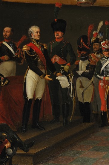 Jean Adolphe Beauce, "Back from the ashes of the Emperor Napoléon 1st in his homeland" (detail)