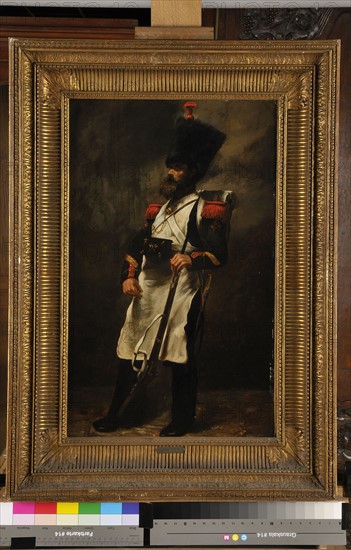 Auguste Raffet (attributed to). Portrait of a Sapper of the Imperial Guard of Napoleon III