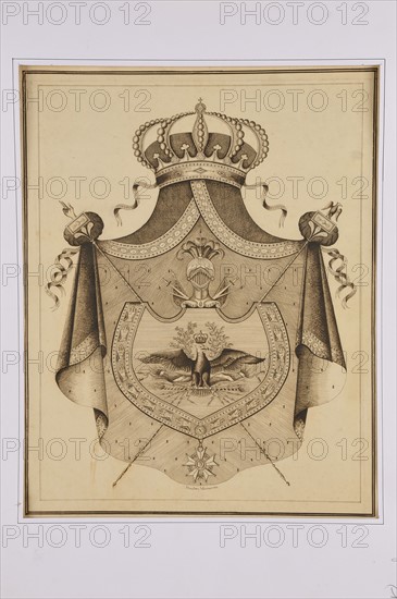 Chaulan. Armorial bearings project for the Emperor Napoléon 1st