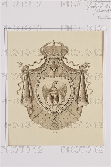 Chaulan. Armorial bearings project for the emperor Napoleon 1st