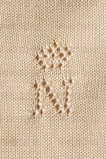 Detail from ecru leggings or long johns, French Second Empire