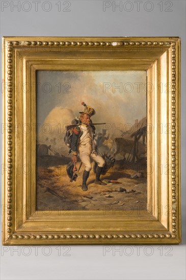 After Bellange, 'Le retour du voltigeur ivre portant 'son butin'' (the return of the infantryman carrying his 'booty')