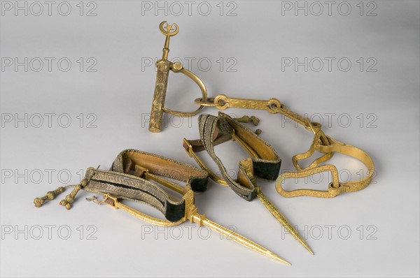 Sour and shackles in golden iron, North Africa, circa 1830