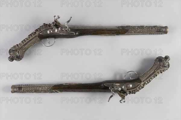 Pair of ottoman flintlock pistols, end of the 18th Century, beginning of the 19th Century