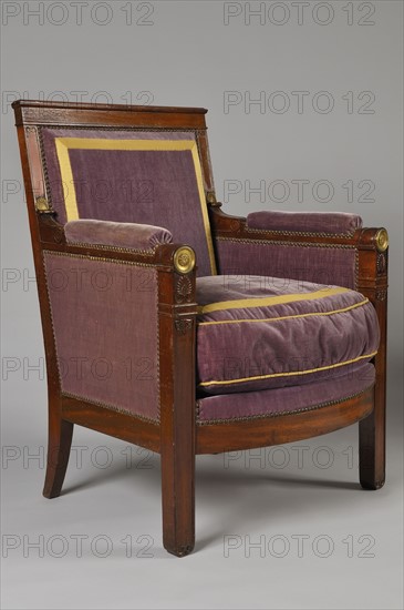 Large bergere with a flat back