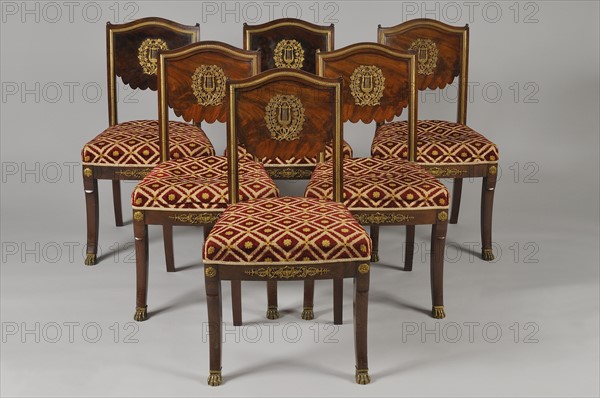 Chairs from a music salon, French First Empire and Restoration