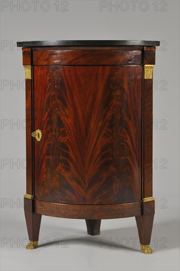 Corner mahogany cupboard, French Empire