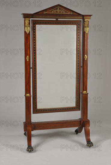 Cheval glass in mahogany, French Empire