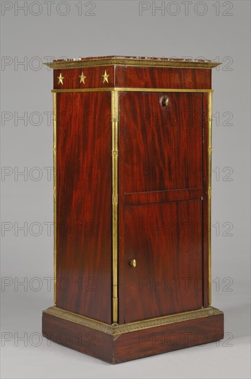 Mahogany bedside table, French Empire