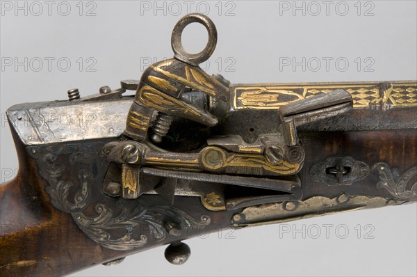 Detail from a long caucasian flintlock rifle, end of the 18th Century