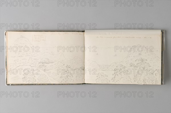 Felizarda Rudge, dessin d'un carnet de voyage, île d'Elbe, 1825-1826