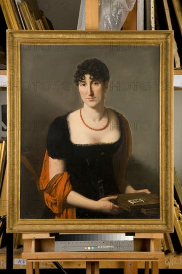 Vallin, "Elisa Bonaparte en robe de mousseline noire", début du 19e siècle
