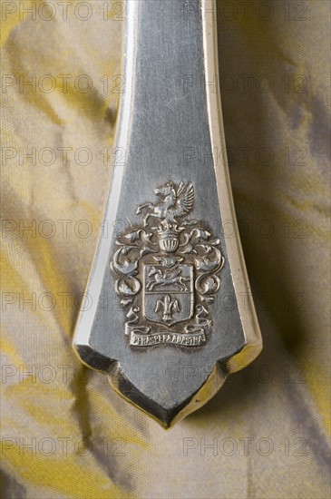 Detail from silver and vermeil cutlery, 19th Century
