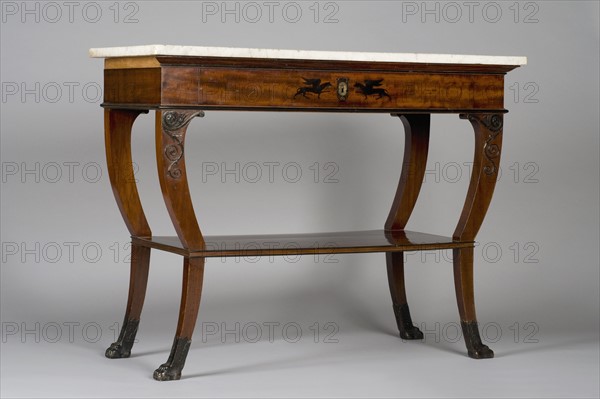 Rectangular mahogany console table, circa 1800-1805