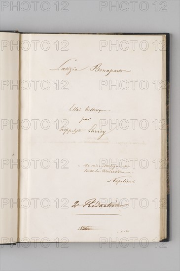 Title page from V, 'Laetizia Bonaparte, essai historique' (Laetizia Bonapart, historical essay), 1836