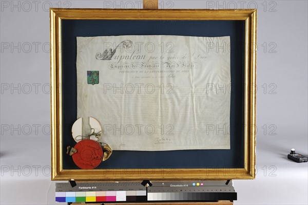 Brevet d'anoblissement de Saint-Simon de Courtomer au titre de Comte de l'Empire