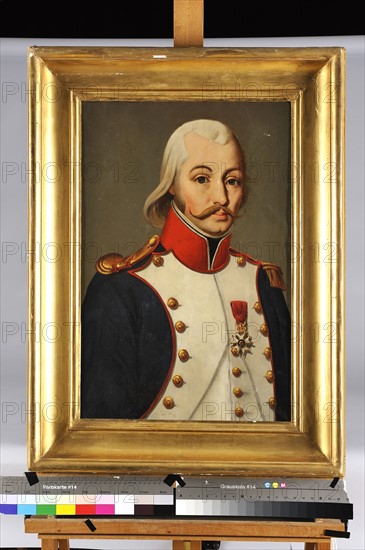 Ecole française du 19e siècle, Portrait présumé de Pierre Doré en uniforme d'officier d'Infanterie, 36e de ligne